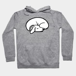 Sleeping Dog Black and White Line Drawing Hoodie